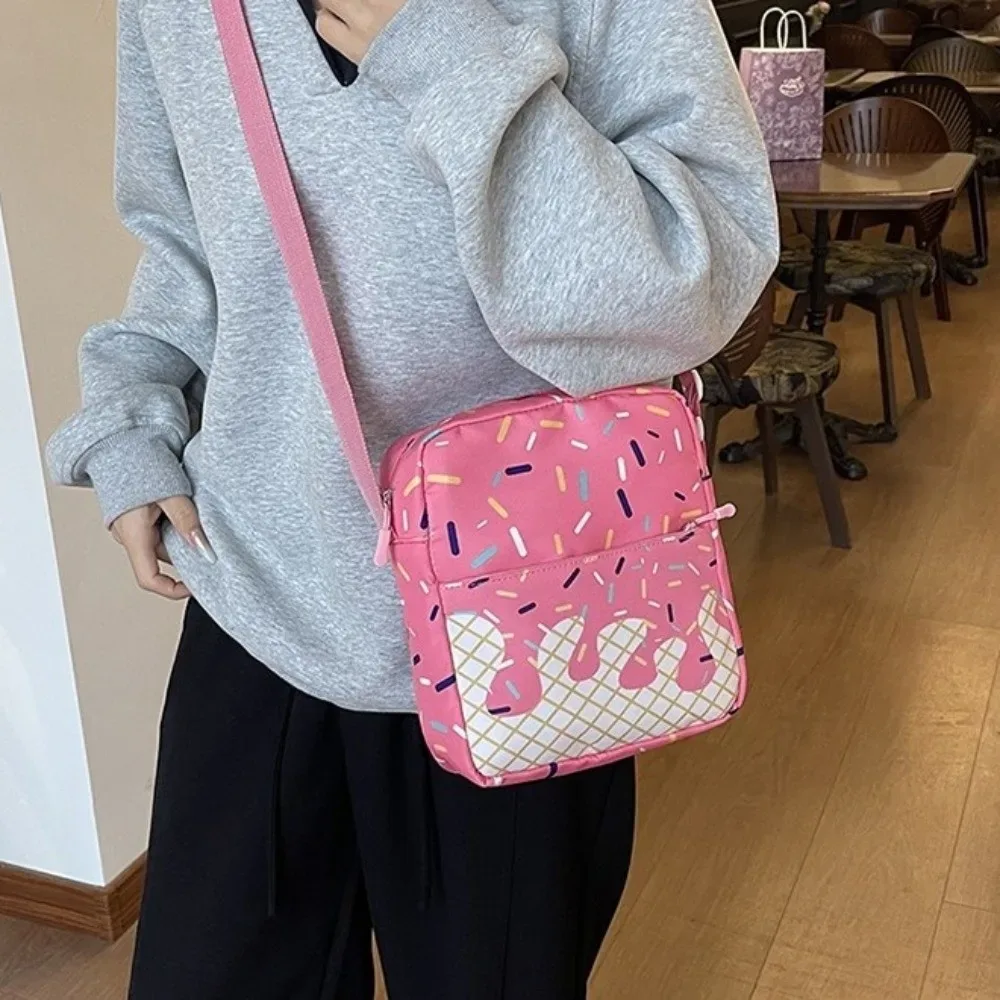 sac dos tissu oxford imprimé crème glacée bleu rose polyester femmes etudiants rangement voyages sorties