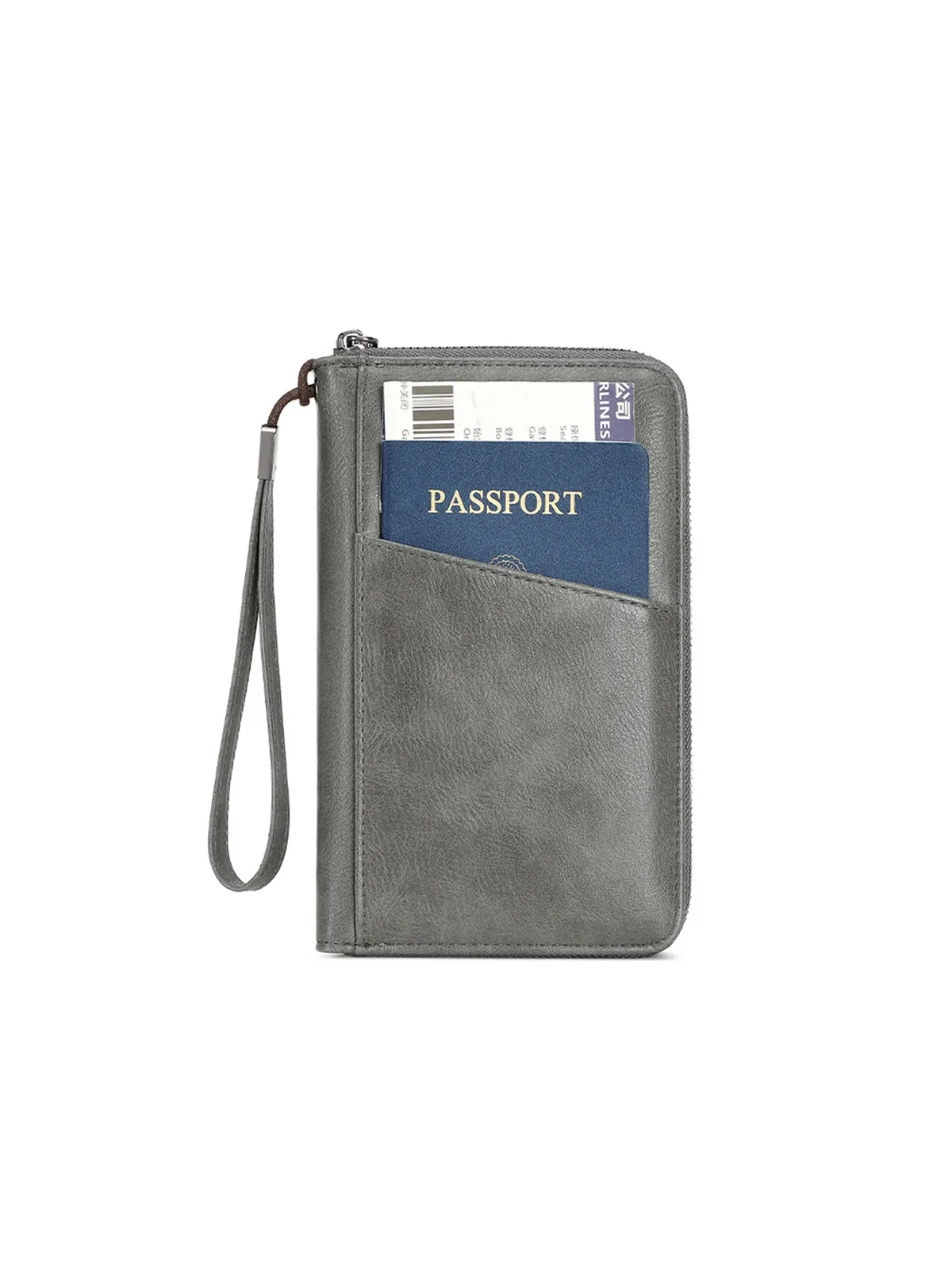 nouveau portefeuille de voyage multifonctionnel en cuir pu pour hommes et femmes, porte-cartes anti-rfid, anti-vol, sac de rangement