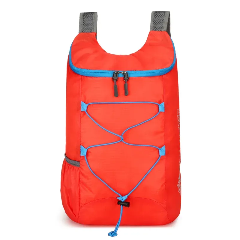 sac de sport en nylon imperméable léger haute densité, sac à dos pliant extérieur multifonctionnel adapté au camping et à la randonnée