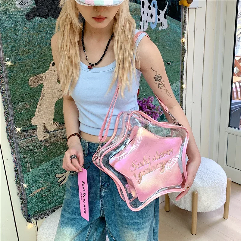 transparent étoile ita mochila épaule mochilas mujer multi-fonction sac sac à dos décontracté japon doux cool filles sacs pour femme