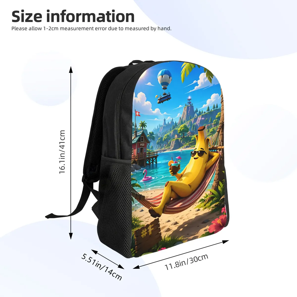 sac à dos peely victory royale banana, sacs à dos kawaii pour garçons et filles, sacs de randonnée souples pour lycée, sac à dos design