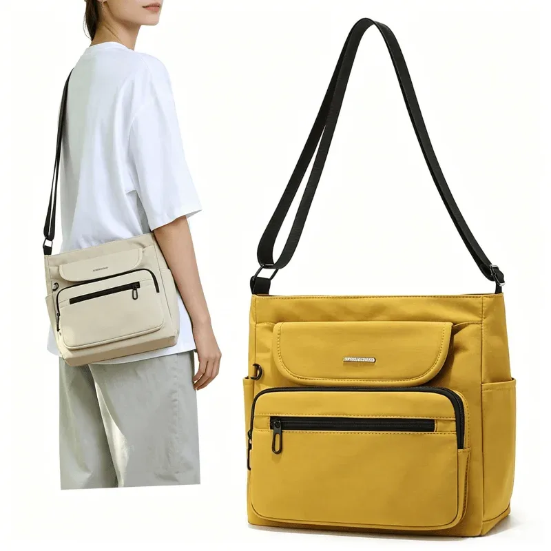 sac à main en nylon léger pour femmes, sac bandoulière, grande capacité, multi-compartiments, sac fourre-tout décontracté pour tous les jours, sac de voyage, sac à bandoulière
