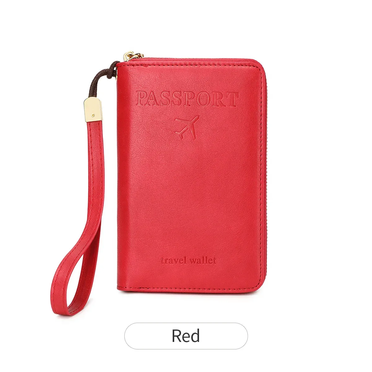 sac de passeport de voyage en cuir pu, porte-passeport simple et portable de grande capacité, porte-carte d'identité multifonctionnel, accessoires de voyage
