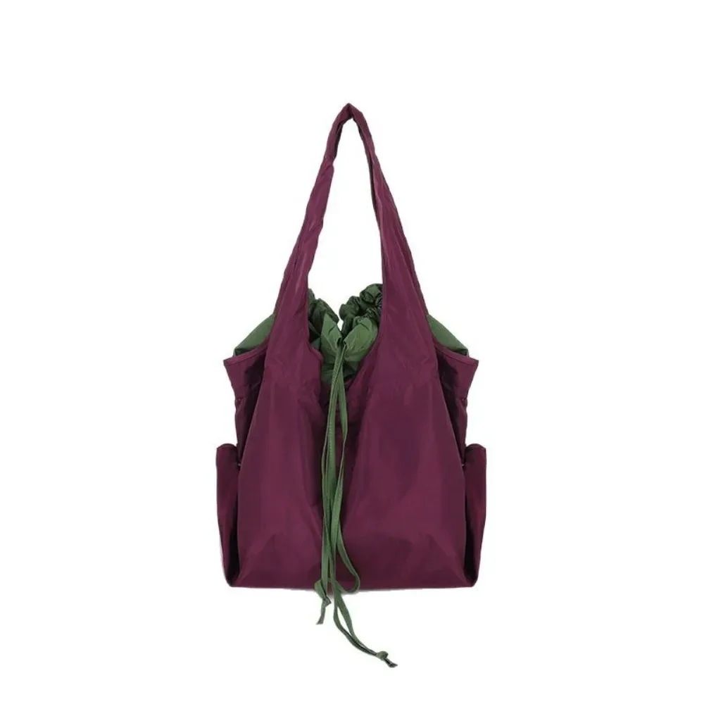 sac à main réutilisable avec cordon de serrage, sac de shopping en nylon imperméable, sac fourre-tout écologique, sac de shopping pliable de grande capacité