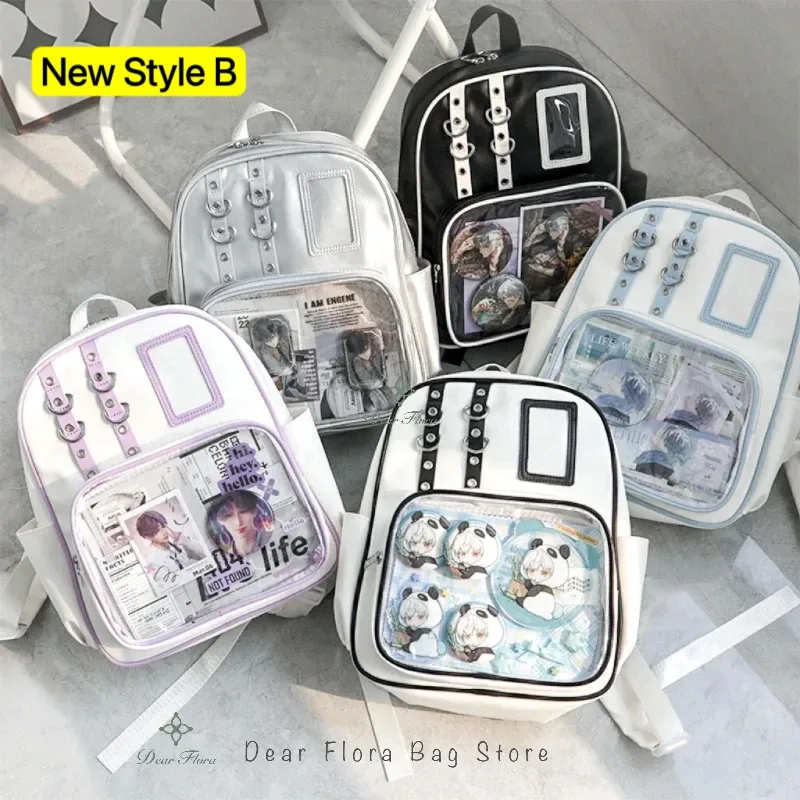 y2k mignon mini sac à dos femmes kawaii ita sac doux fille sac à dos transparent bricolage personnalité affichage sac à dos lolita sac à bandoulière