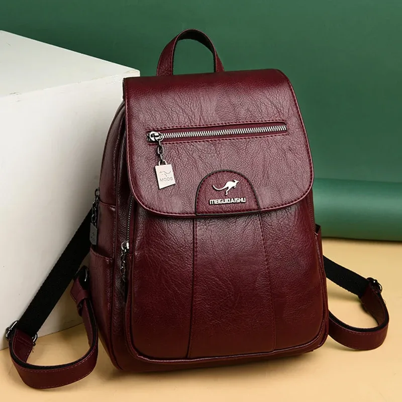 sacs à dos en cuir pour femmes, sac à dos vintage de bonne qualité pour filles, sac d'école de voyage, nouvelle collection 2024