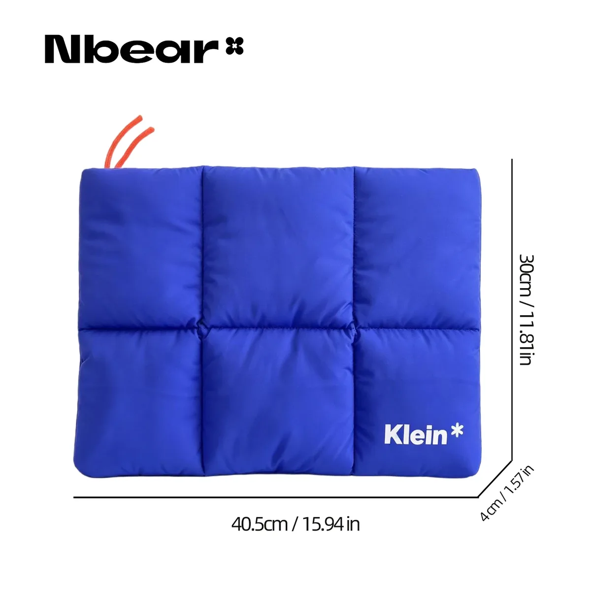 sac d'ordinateur portable en mousse bleu klein mignon original nbear, rangement portable pour 11,14,16 pouces