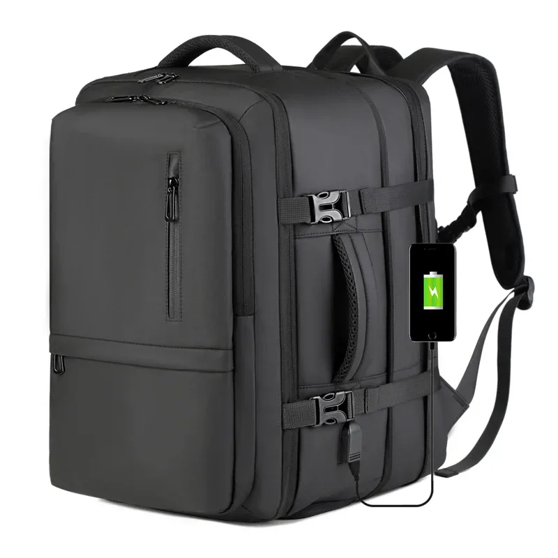 sac à dos décontracté pour affaires 40l, sacoche pour ordinateur, grande capacité, résistant à l'eau, sac à dos de voyage extensible avec port de charge usb