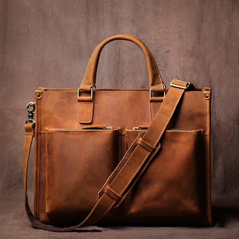 guro-sac à main en cuir group pour homme, étui à bombes de luxe, sac à bandoulière vintage pour ordinateur portable de 14 pouces, qualité supérieure