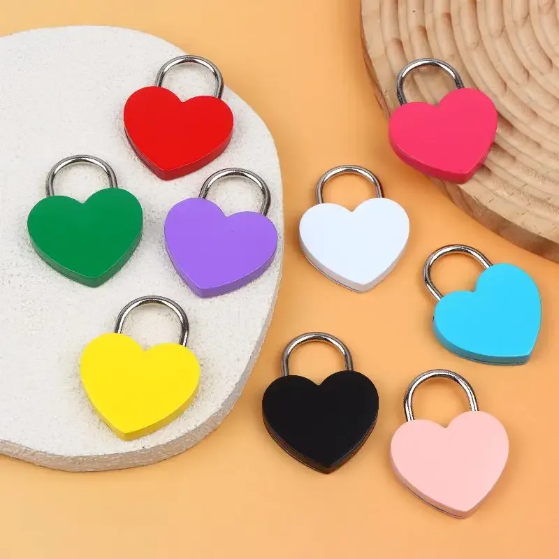 cadenas serrure tsa métal forme coeur couleurs vives voyage ornements sécurité petit objets cadeaux evénements commémoratifs