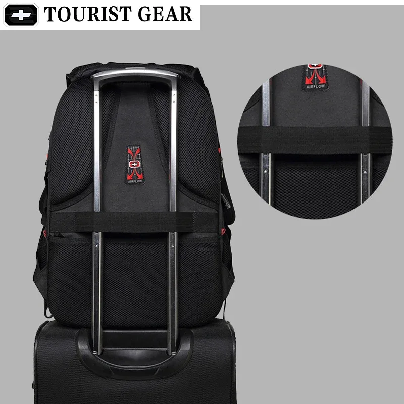 sacs à dos suisses pour hommes, sac de voyage, sac à dos antivol pour affaires, mochila avec chargeur usb, sac à dos pour ordinateur portable 15.6 17 pouces, étanche