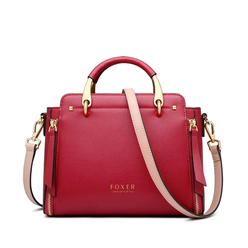sac à bandoulière en cuir croûte foxer pour femme, sac à main élégant, nouveau sac fourre-tout grand format pour femme 2026, sac à bandoulière de luxe