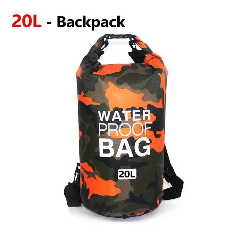 organisateur voyage sac étanche pvc transparent motif bleu poignée noire sangle ajustable trekking kayak rafting canotage