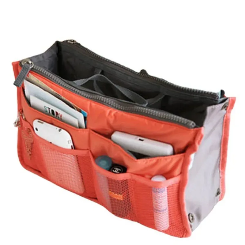 organisateur insérer sac femmes nylon voyage insérer organisateur sac à main sac à main grande doublure dame maquillage cosmétique sac pas cher femme fourre-tout