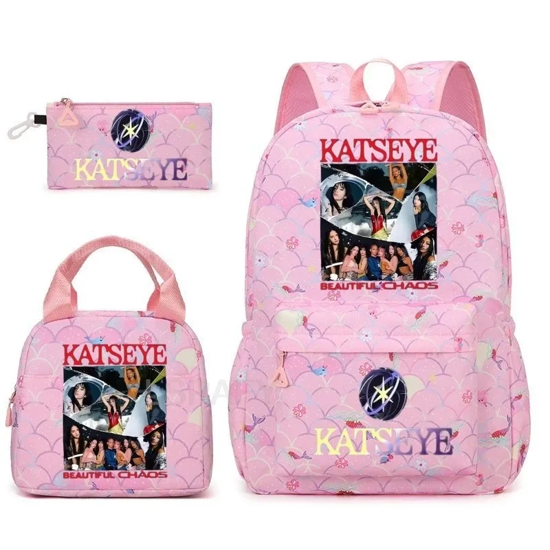 sac à dos tendance katseye amusant pour filles, enfants, étudiants, sac à dos double épaule, sac de voyage pour adolescents, sac à crayons, sac à déjeuner, sac à livres, cartable