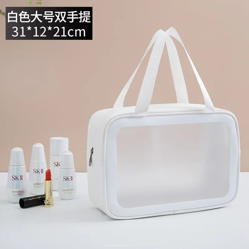 nouvelle trousse de toilette et de maquillage transparente imperméable à grande capacité, épaissie, sans logo, pour voyage, multi-usage, portable, cosmétique