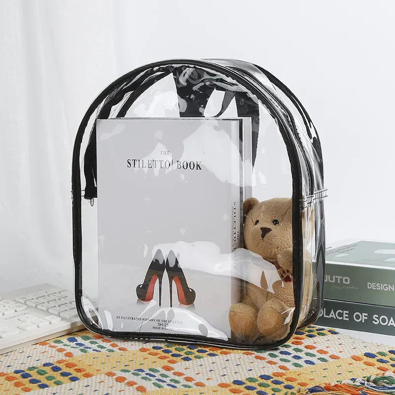 sac à dos transparent en pvc, approuvé pour les stades, sac transparent pour l'école, les concerts, la sécurité, les voyages, unisexe