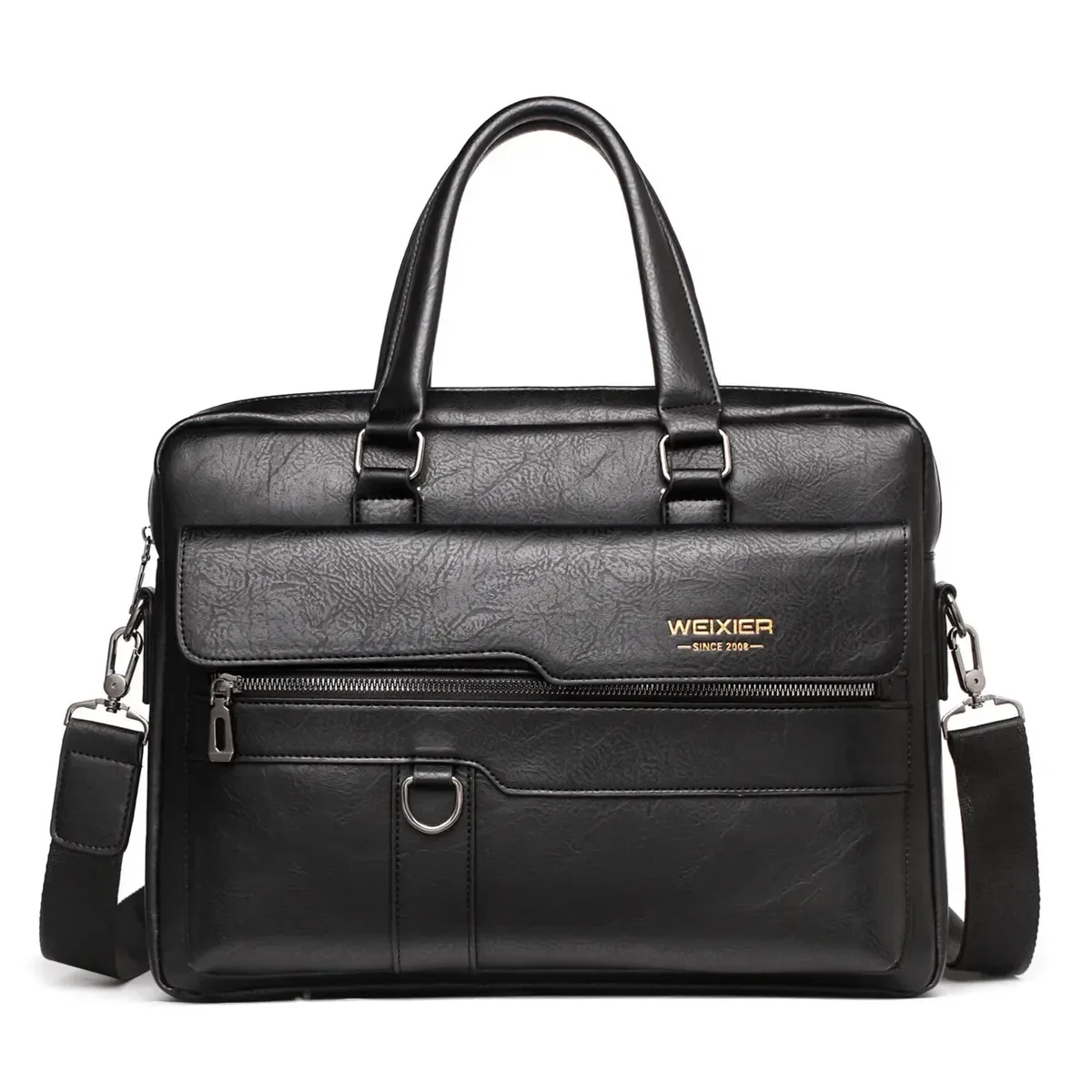 porte documents cuir marron noir poches latérales bandoulière amovible poignée supérieure fermeture éclair voyage bureau