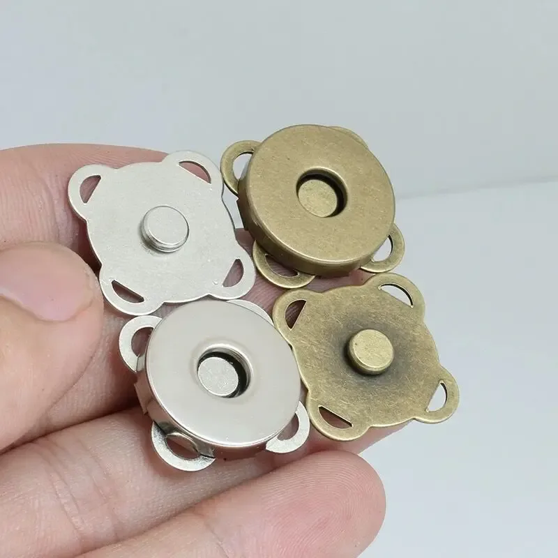 fermoirs magnétiques en métal pour couture, 14/18mm, pour sac à main, bricolage, cadenas, épingles à fleur de prunier, lèvent artisanaux pour vêtements