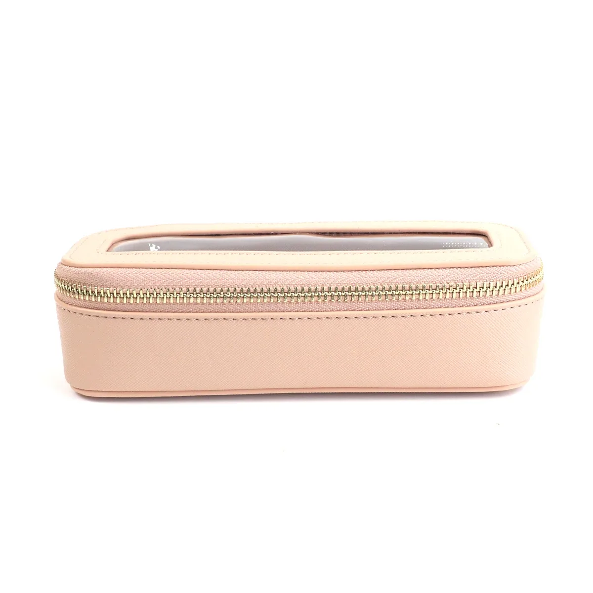sac de rangement portable en cuir pu transparent personnalisé pour pinceaux de maquillage, accessoire de rangement pour articles de toilette quotidiens