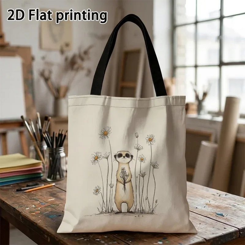 sac fourre-tout spacieux à motif de chat et de fleurs de prune, sac de shopping réutilisable à motifs vifs, sac à main durable, adapté aux magasins.