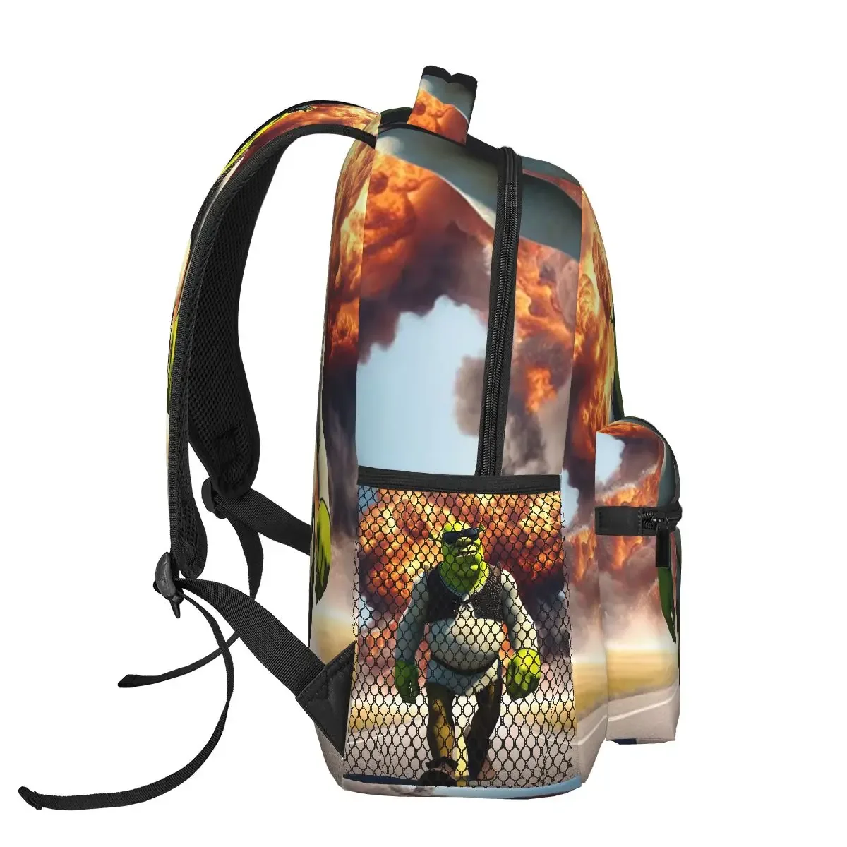 sacs à dos graphiques cherub shrek meme pour garçons et filles, sacs d'école pour enfants, sac à dos de voyage de dessin animé, sac à bandoulière de grande capacité