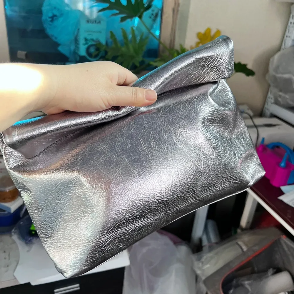 sac à main en cuir de vachette 100% authentique, sac à main pliable de haute qualité pour femmes, sac à main de créateur simple avec poignée magnétique