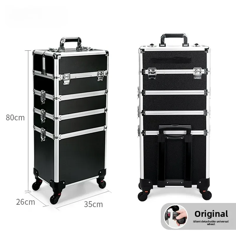 valise de maquillage professionnelle multicouche à combinaison libre, grande capacité, portable, pour cosmétiques, ongles, tatouages, beauté et voyage