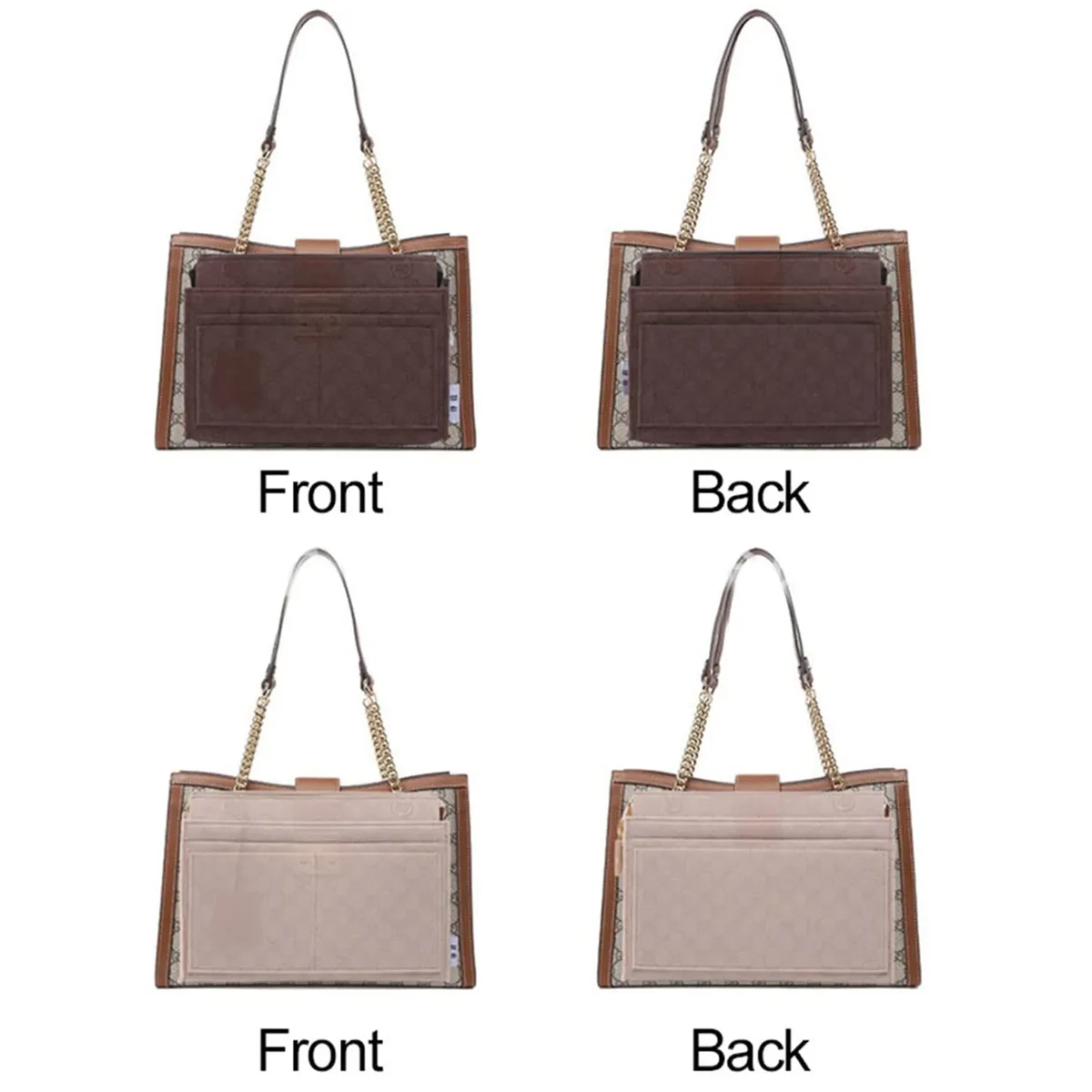 organisateur de sac à main, insert multi-poches en feutre pour sac à main, sac fourre-tout, organisateur de sac à main pour femmes