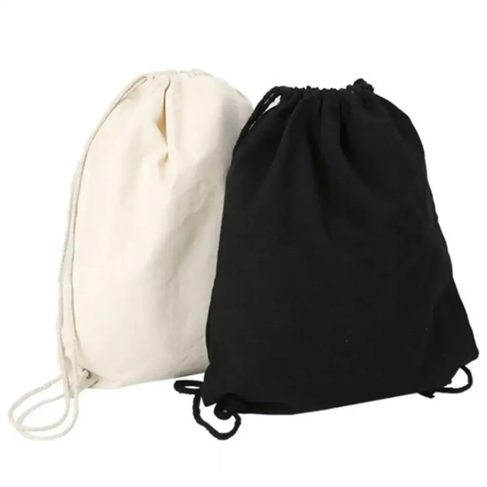 sac de rangement en coton avec cordon de serrage, sacs en toile blanche pour bonbons, pochette cadeau, sacs réutilisables pour articles ménagers, sacs anti-poussière