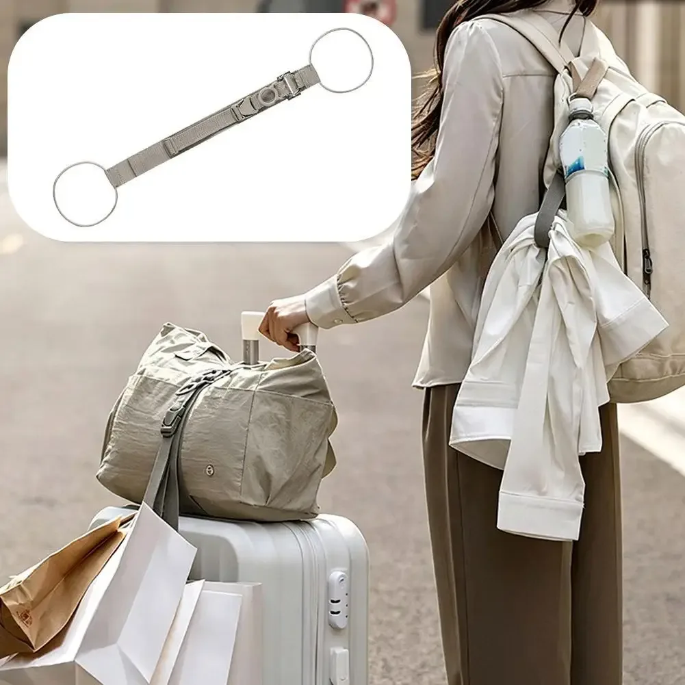 sangle de bagage réglable pour valise, support de sac de voyage détachable avec crochet, accessoire de voyage mains libres, ceinture de transport sécurisée pour bagage à main