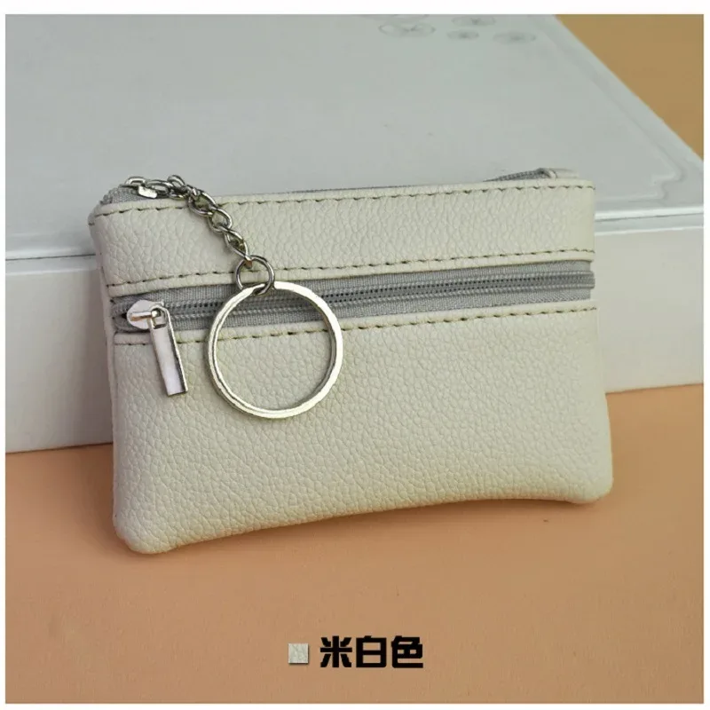 mini portefeuille en cuir pu, porte-monnaie, sac à clés, porte-clés de mode, sac de rangement pour cartes de poche, fermeture éclair multifonctionnelle, poudres à monnaie