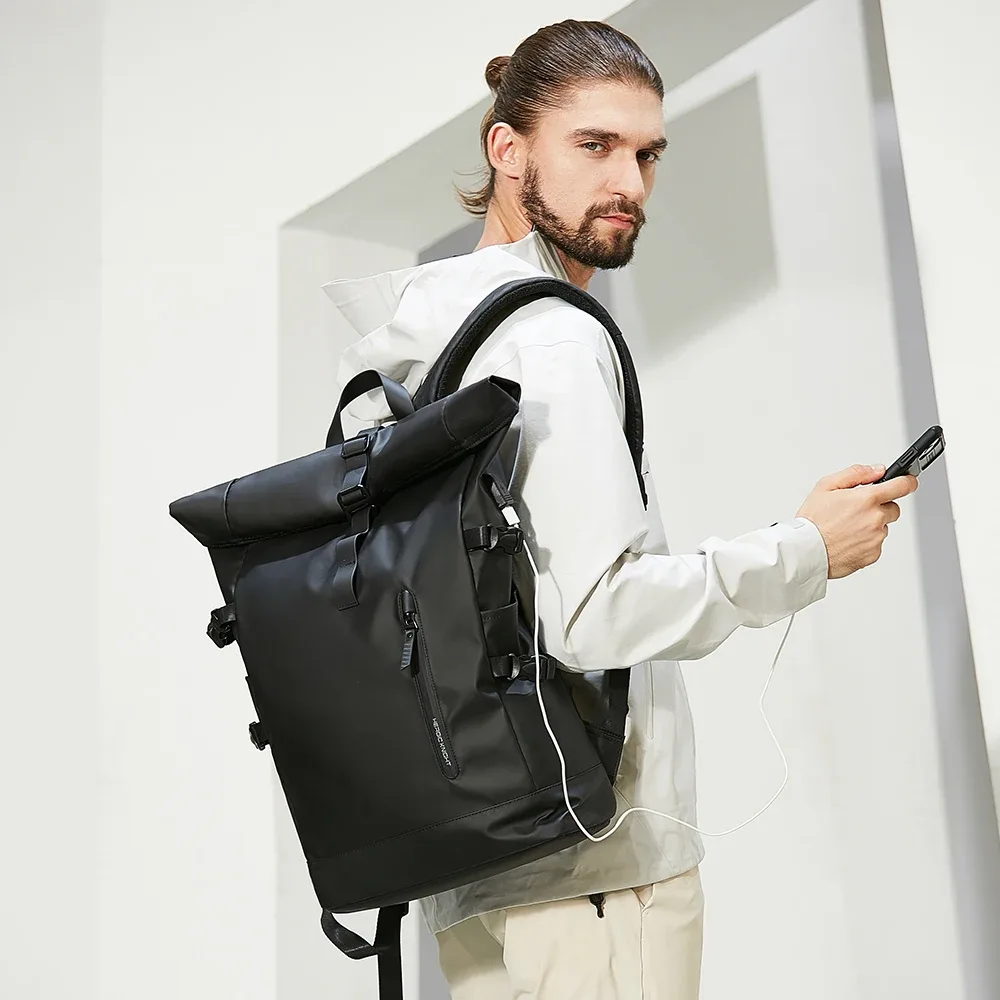 heroic knight – sac à dos étanche pour hommes et femmes, sac à dos de voyage extensible avec chargeur usb, sac pour ordinateur portable de grande capacité, mochila
