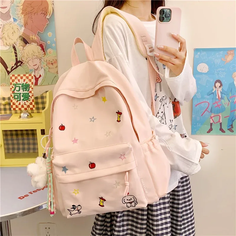 sacs à dos en nylon brodé grande capacité 2026 – sacs polyvalents et simples pour étudiants et trajets quotidiens – sacs à dos de mode polyvalents – mochila
