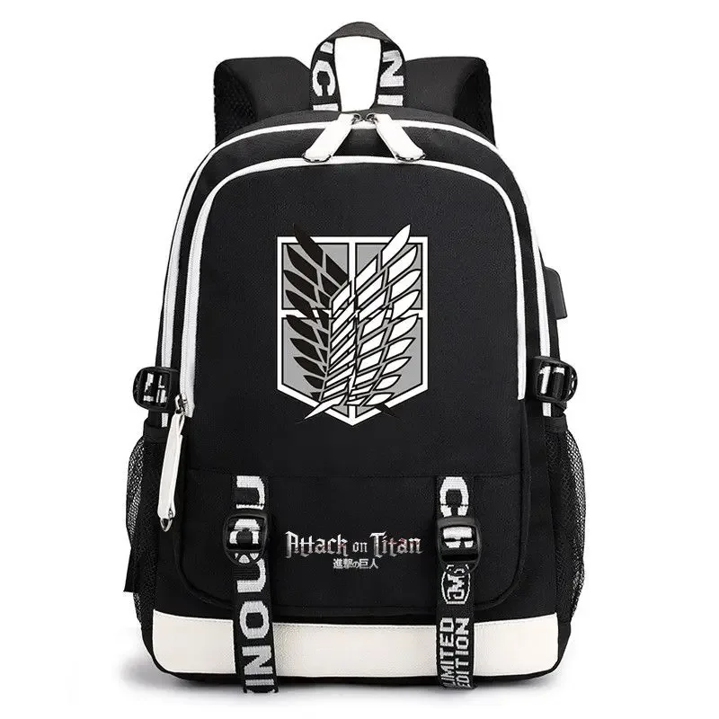 sac à dos anime attack on titan, cartable d'étudiant de grande capacité, léger et durable, peut accueillir un ordinateur de 16 pouces