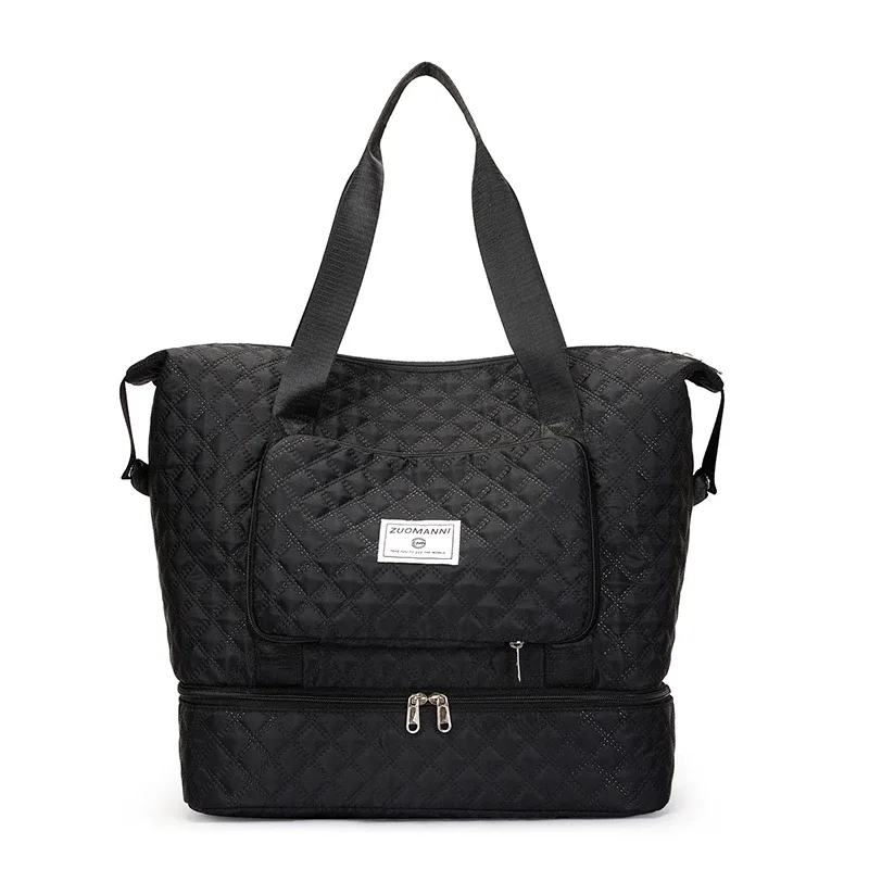 sac de voyage de grande capacité pour femmes, léger, motif argyle, sac de nuit pour week-end, sac de rangement épais pour salle de sport