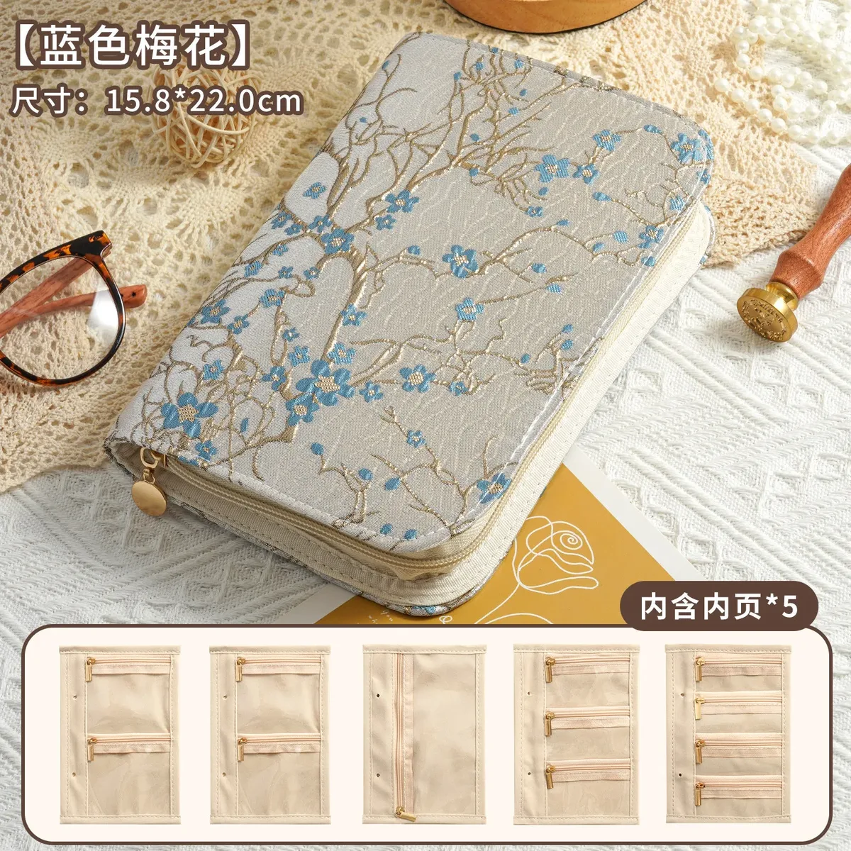 coffret de rangement à bijoux en velours haut de gamme avec fermeture éclair, sac de rangement portable anti-oxydation pour bijoux en or et argent, style cuir de luxe