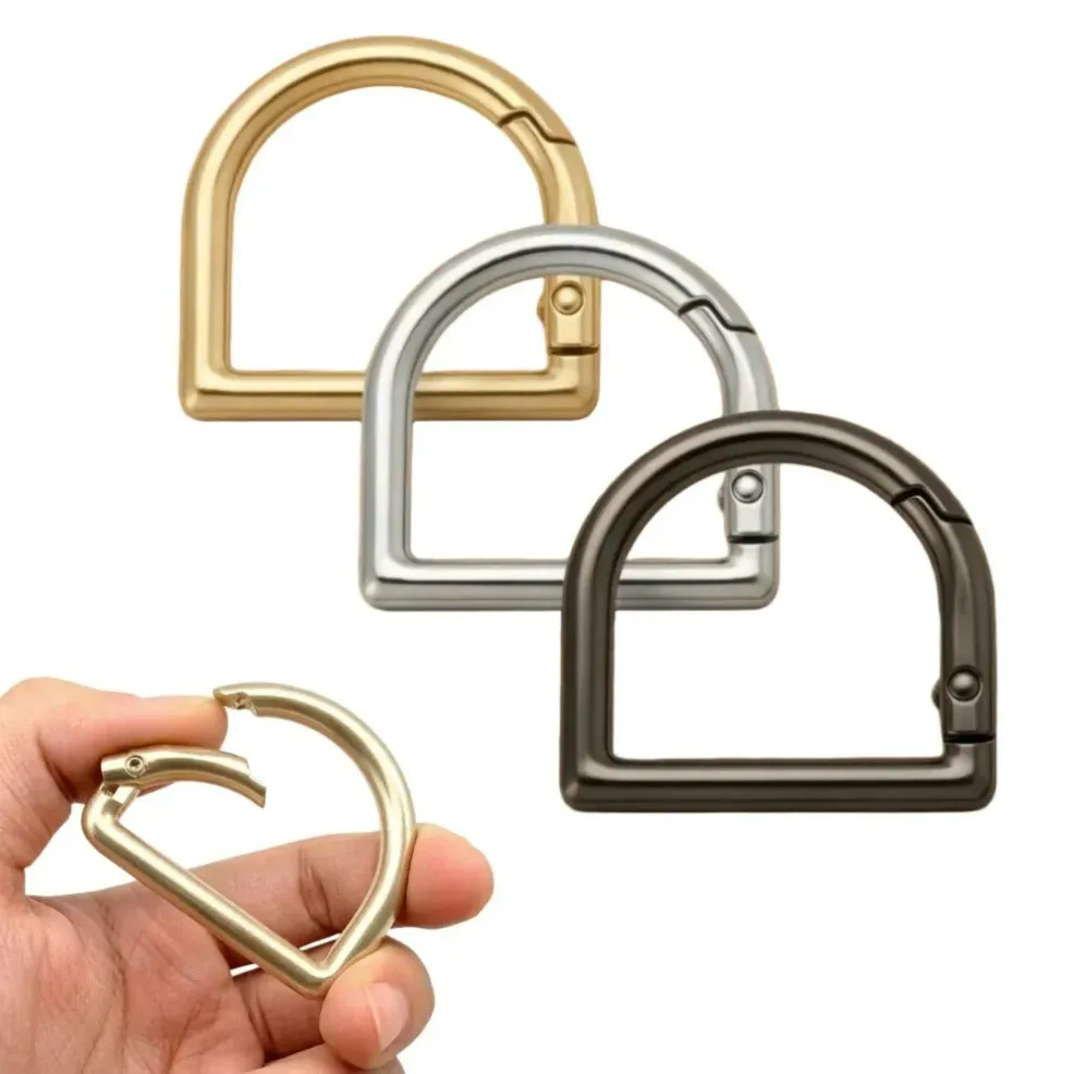 5-10 pièces mousqueton à ressort en forme de d, ouvrable, pour sacs en cuir, sacs à main, sangles, porte-clés, pendentifs, chaînes pour chiens, fermoir à clip