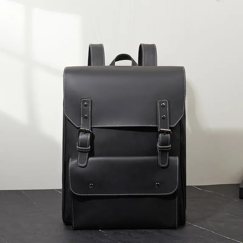 sac à dos tendance pour homme, vintage, avec fermeture à glissière, grande capacité, pour affaires et voyages, sac pour ordinateur portable 14 pouces, sacs d'école
