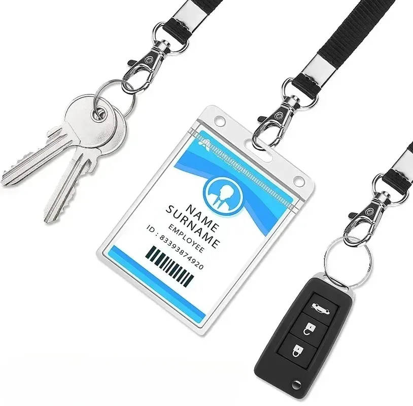 porte-cartes de crédit rétractable, porte-documents, porte-cartes, lanière solide, badge, bobine, fournitures de bureau, noir