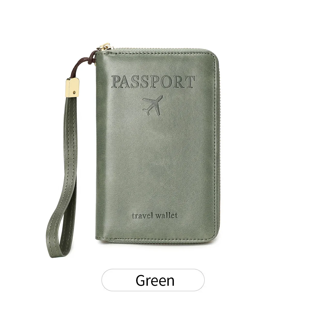 sac de passeport de voyage en cuir pu, porte-passeport simple et portable de grande capacité, porte-carte d'identité multifonctionnel, accessoires de voyage