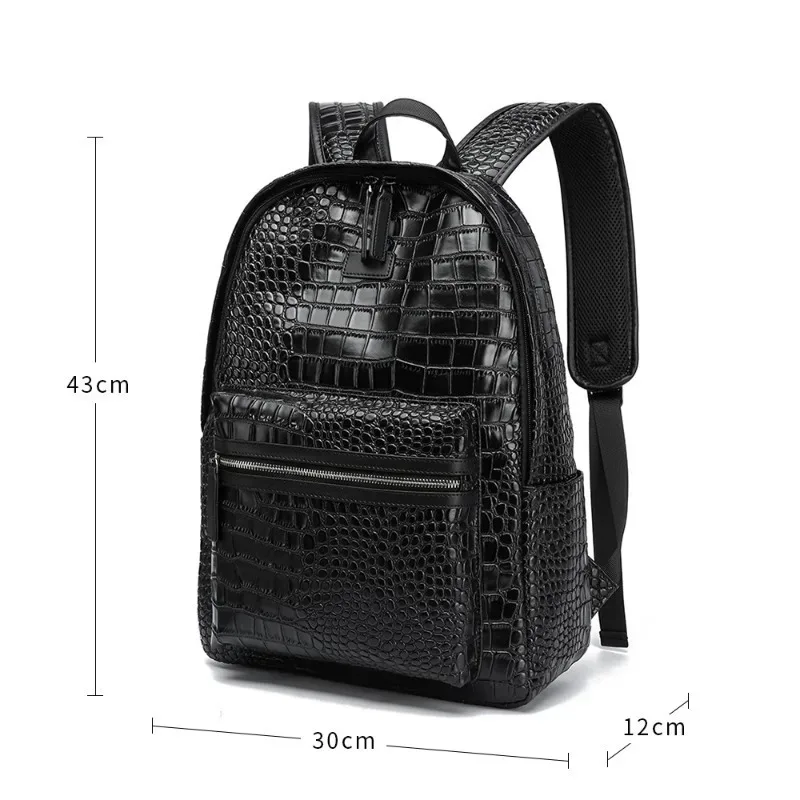 sac à dos de mode hommes de luxe alligator sacs à dos en cuir pu pour hommes sacs pour ordinateur portable grande capacité sacs à dos de voyage cartable d'étudiant