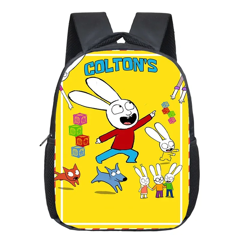 sac à dos scolaire simon super rabbit pour garçons et filles, motif dessin animé amusant, sac à dos enfant, sac à dos anime, sac à dos imprimé 3d, mochila