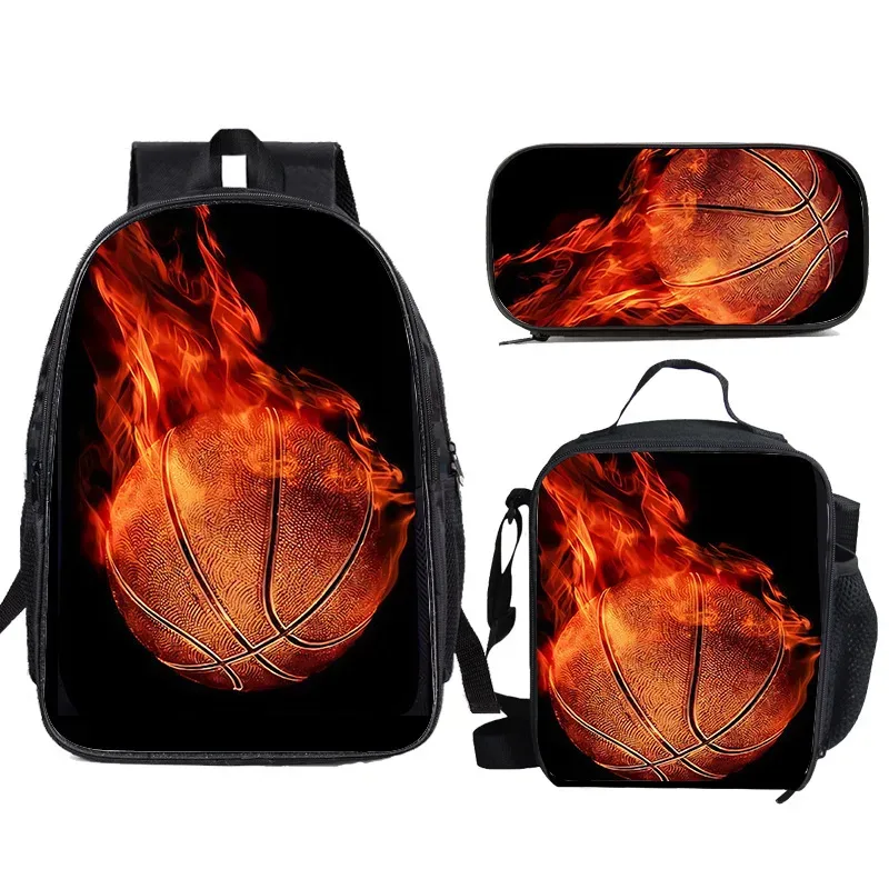 sac à dos de basket-ball simple de grande capacité pour élèves du primaire, sac à déjeuner de qualité 1-3, trousse à crayons, sac à dos pour enfants