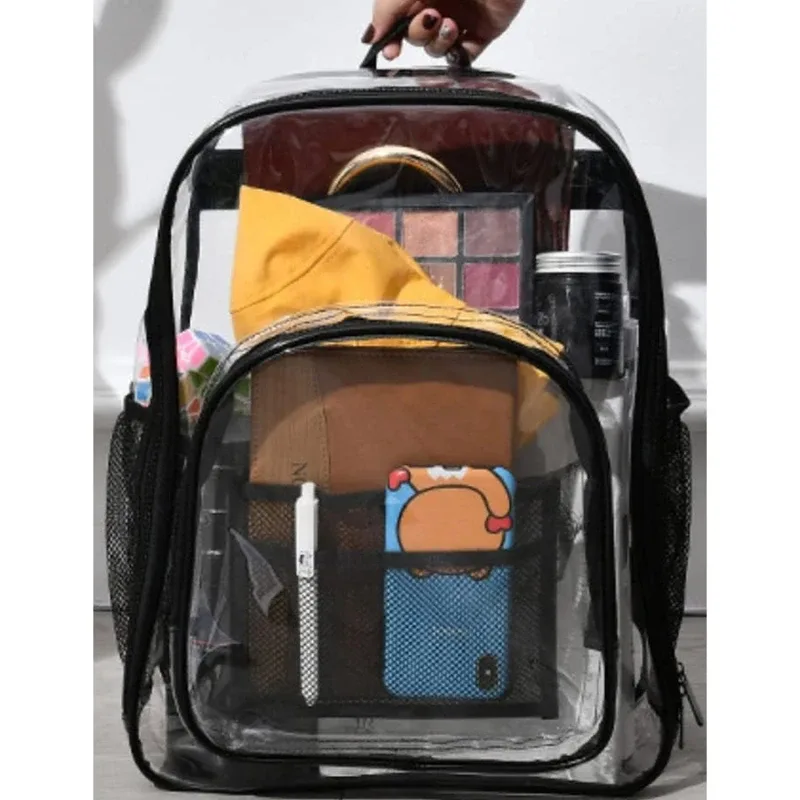 sac à dos transparent imperméable unisexe, grande capacité, portable, multifonctionnel, sac à bandoulière, sac de rangement pour voyage en plein air