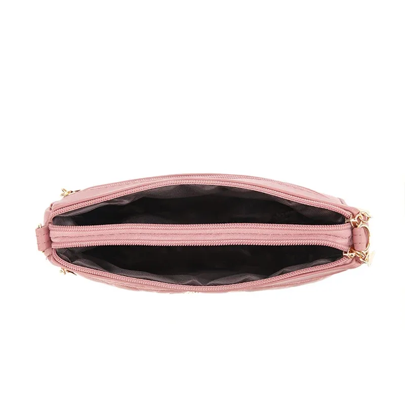 sacs à bandoulière en cuir pu avec fermeture éclair pour femme, petit sac à main, sac à main, grande capacité, fil à broder, initié à la mode, nouveau