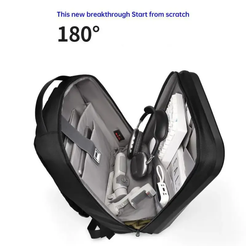 sac à dos d'affaires tendance pour homme, sac d'ordinateur pour étudiant, multifonctionnel, grande capacité, sac à dos rigide pour ordinateur portable tridimensionnel