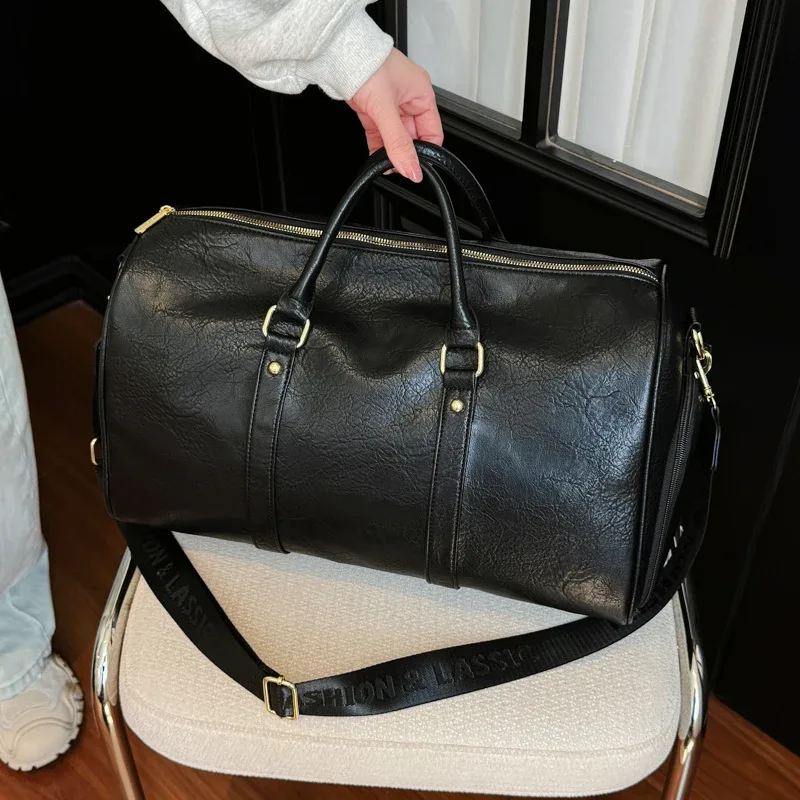 sac de voyage pour homme, sac de sport de luxe grande capacité, sac de voyage en cuir pu, sac à bandoulière portable et durable, sac de sport, sac de voyage extérieur