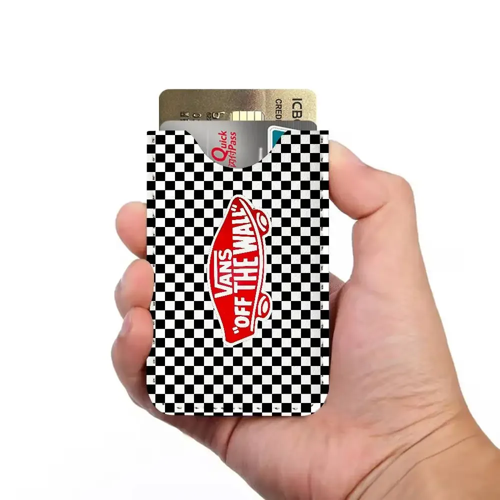 porte-cartes en cuir pu v-vans ultra fin, organisateur de cartes de crédit et d'identité, porte-cartes de visite léger