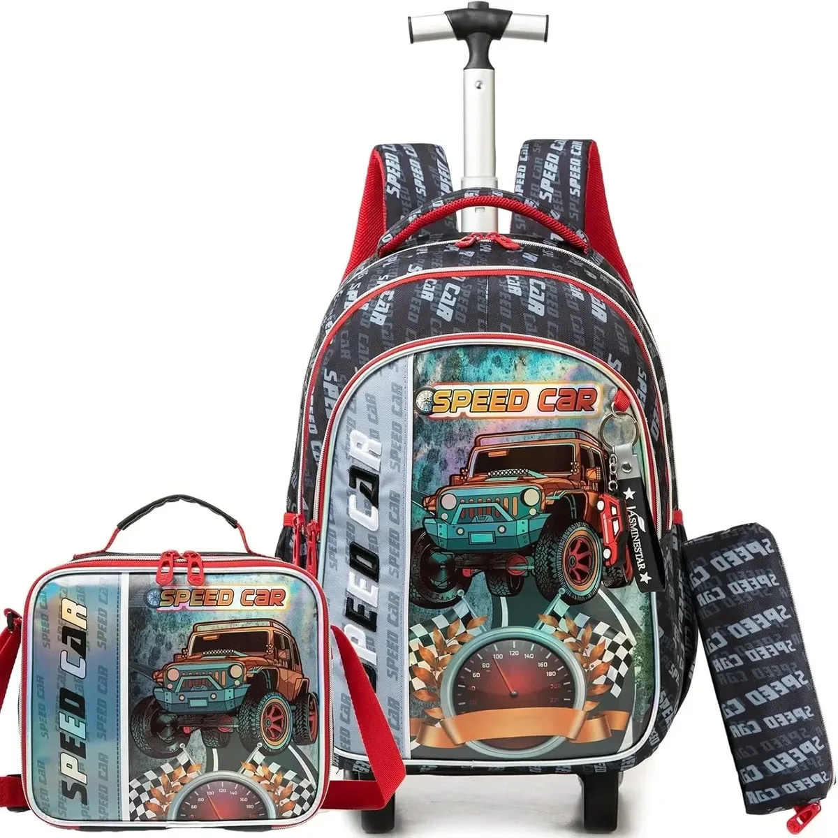 sac dos polyester toile dessin animé bleu pastel coeurs dorés love scolaire transport voyage filles
